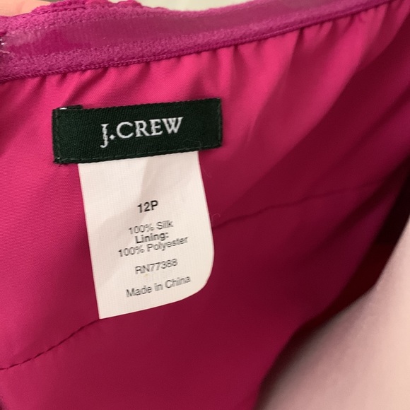 J Crew 100% silk chiffon strapless dress size 12P - Picture 7 of 7